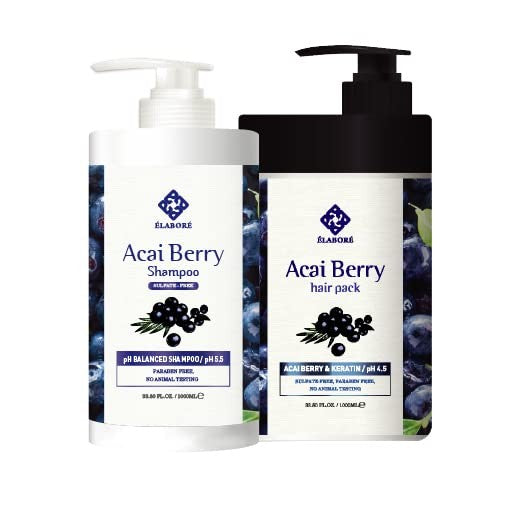 Acai Berry Hair Care Set with Sulfate-Free Shampoo & Hair Mask - 33.8 fl oz