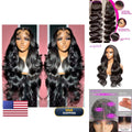 30 Inch Body Wave Lace Front Wig with 13x4 T-Part, Natural Black, 220% Density
