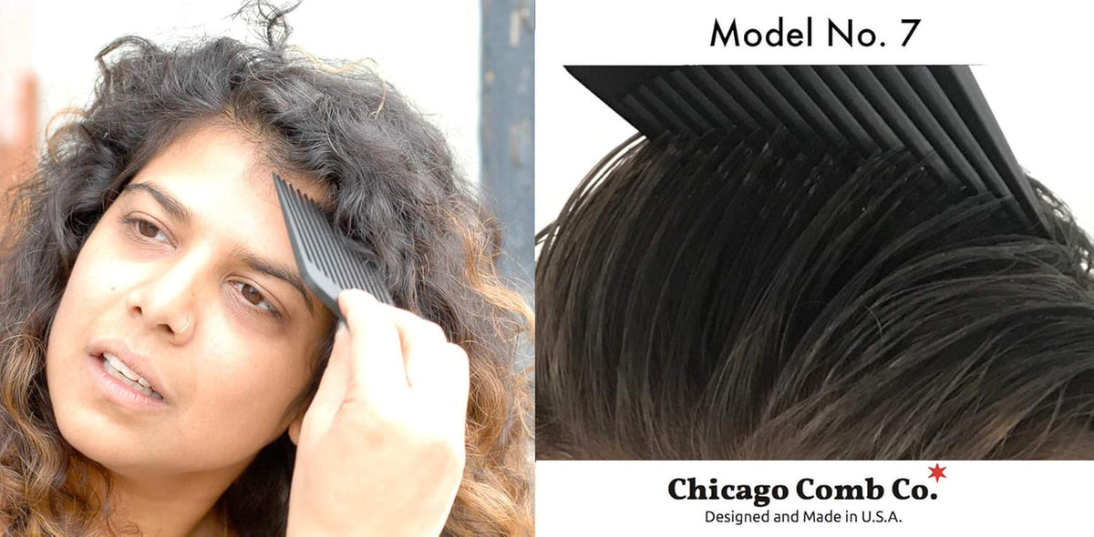 Carbon Fiber Pick Comb for Long Curly & Afro Hair - Detangling & Styling Tool