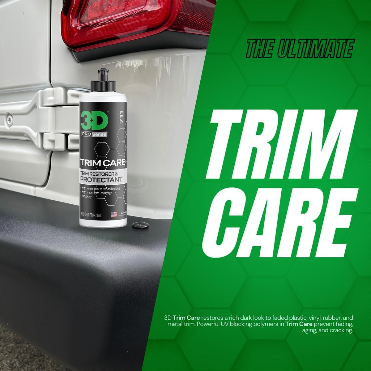 Plastic Trim Restorer Gel for Cars 16 Fl Oz - Faded Bumper & Molding Shine
