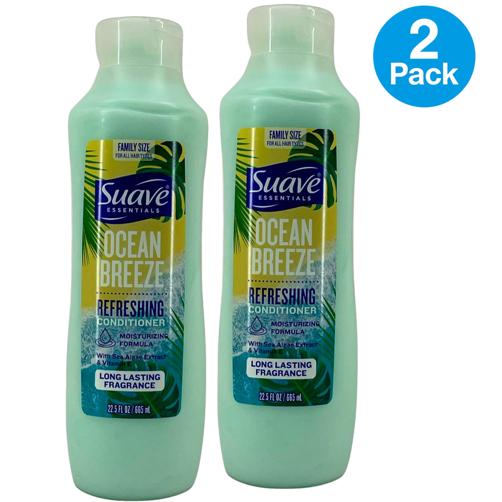 Suave Essentials Ocean Breeze Conditioner 2-Pack, Family Size 22.5oz