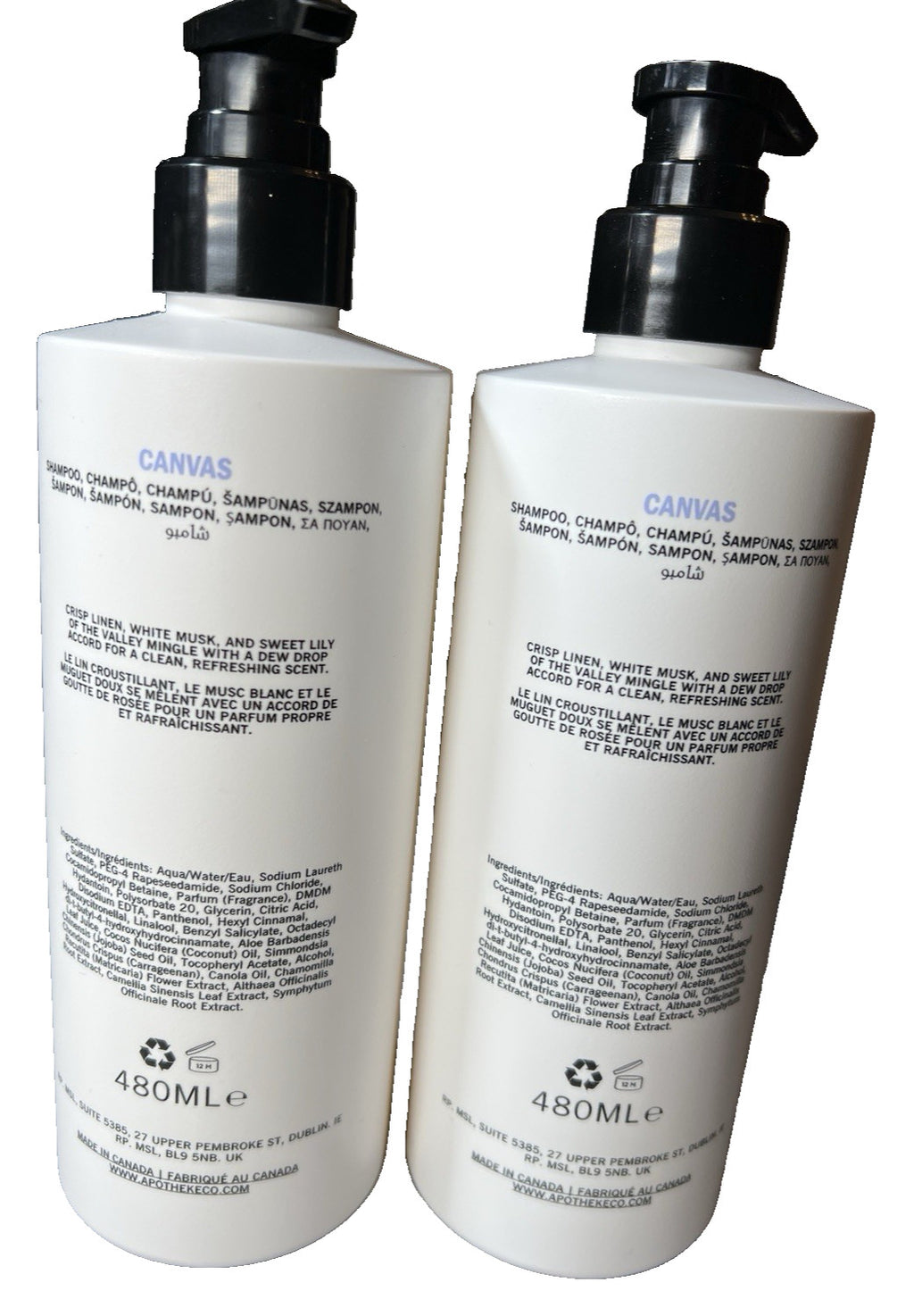 Plant-Based Shampoo Bundle - 2 Bottles 16.2 oz Each, Natural Hair Care