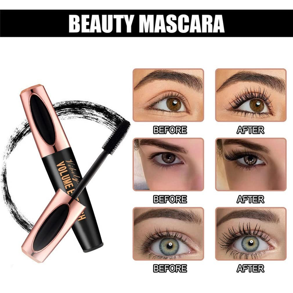 3 Pack Waterproof 4D Silk Fiber Lash Mascara - Voluminous & Smudge-Proof