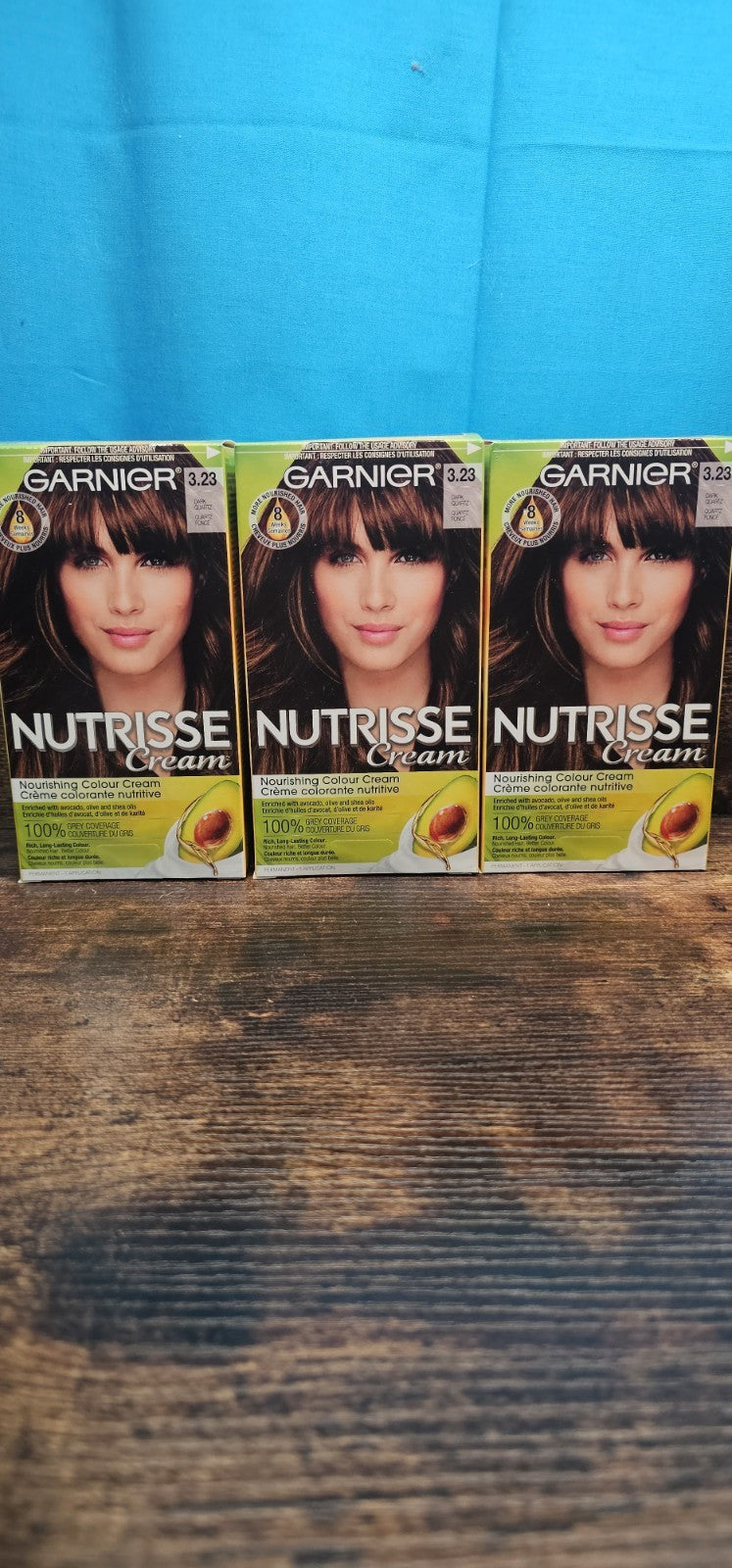 Garnier NutriSse Nourishing Hair Color Cream Dark Quartz #3.23 - Pack of 3