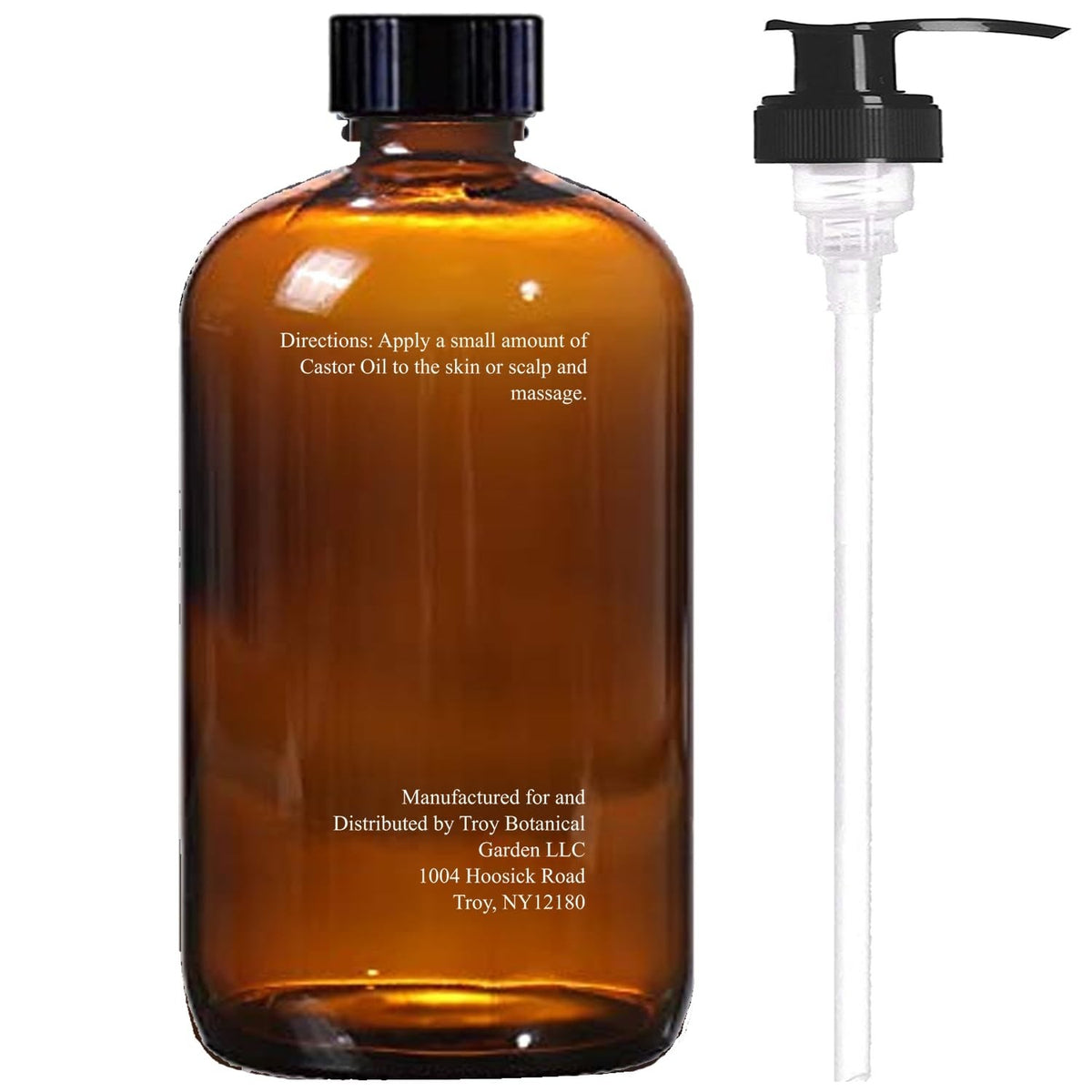 16 Fl Oz Cold-Pressed Natural Castor Oil in Amber Glass Bottle – Pure & Organic Moisturizer