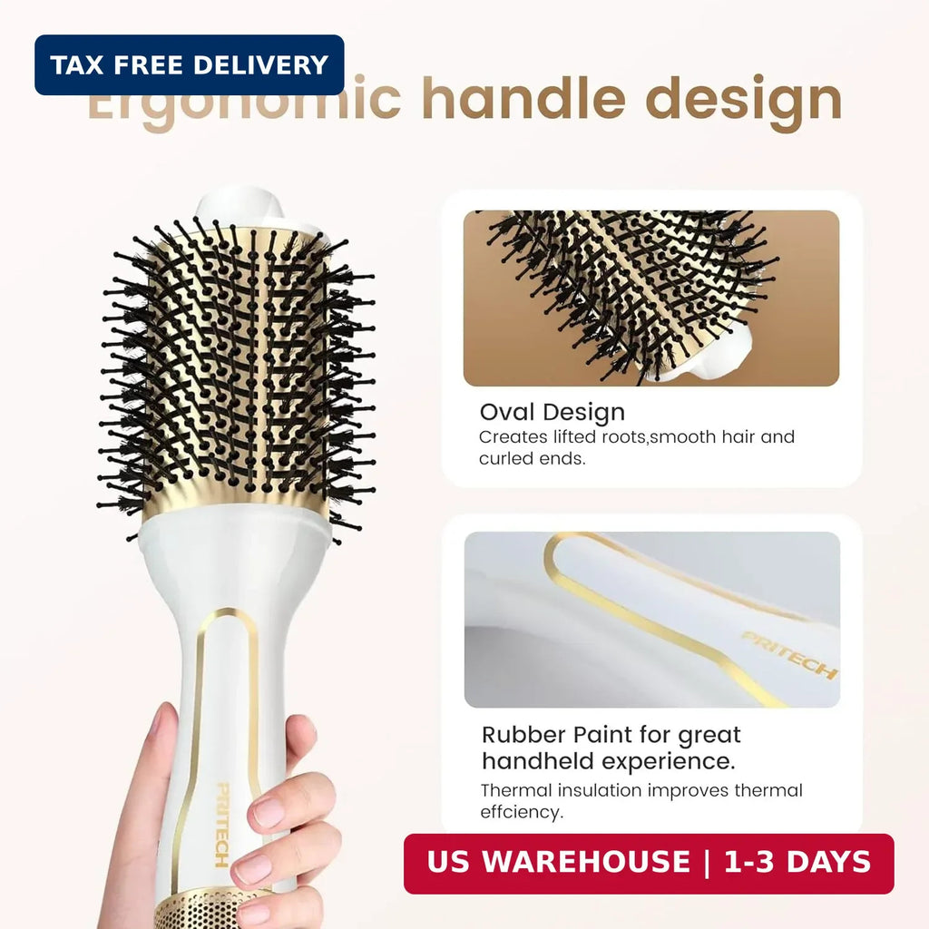 1000W 4-in-1 Dual Voltage Hair Dryer with Ionic Brush - Salon Results