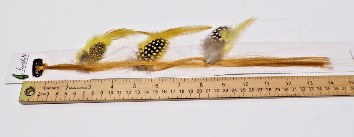 12-Pack Assorted Feather Hair Clips Black & Brown - Hair Accessories