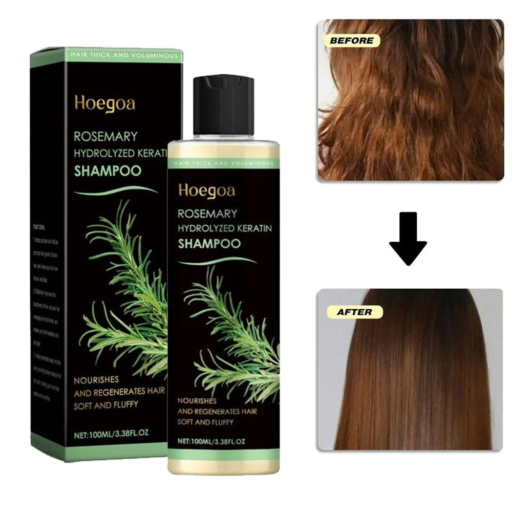 Organic Rosemary Hair Growth Shampoo for Thicker Hair - Hydrolyzed Keratin