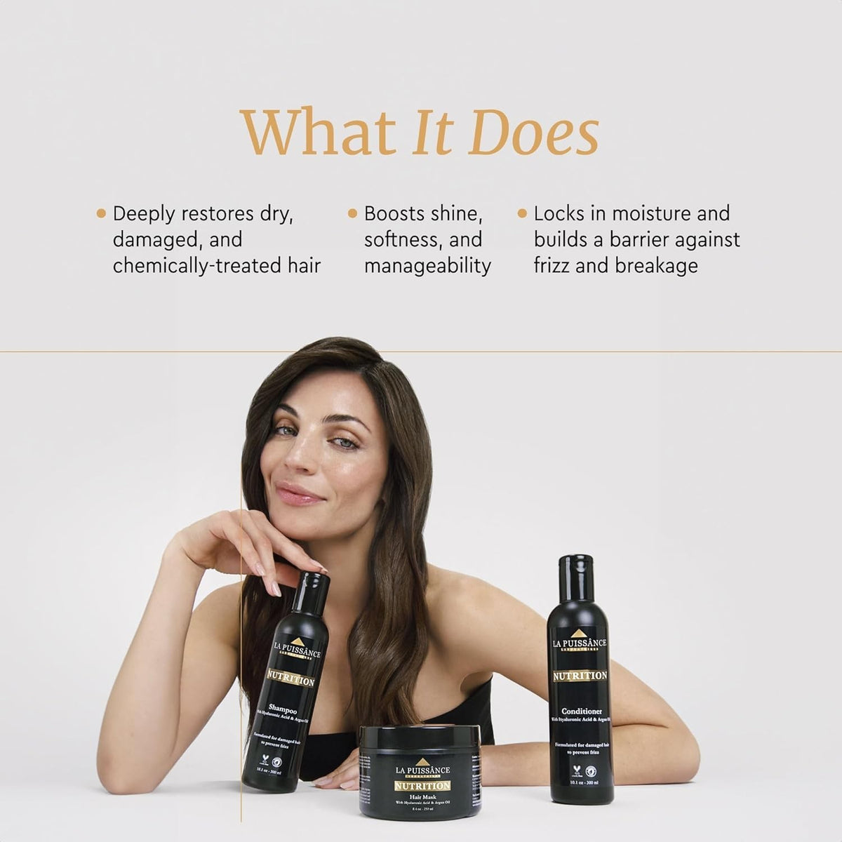 Moroccan Argan Oil Hair Care Set - Shampoo, Conditioner & Hair Mask for Nourished Hair