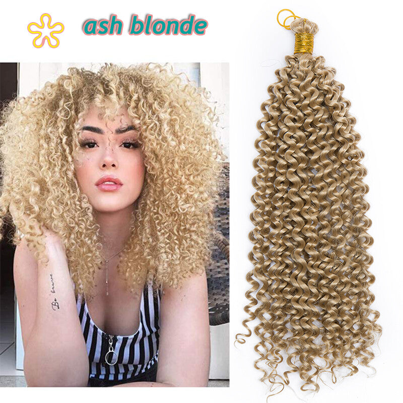 14-Inch Water Wave Crochet Hair Extensions for Black Women - Synthetic Braids