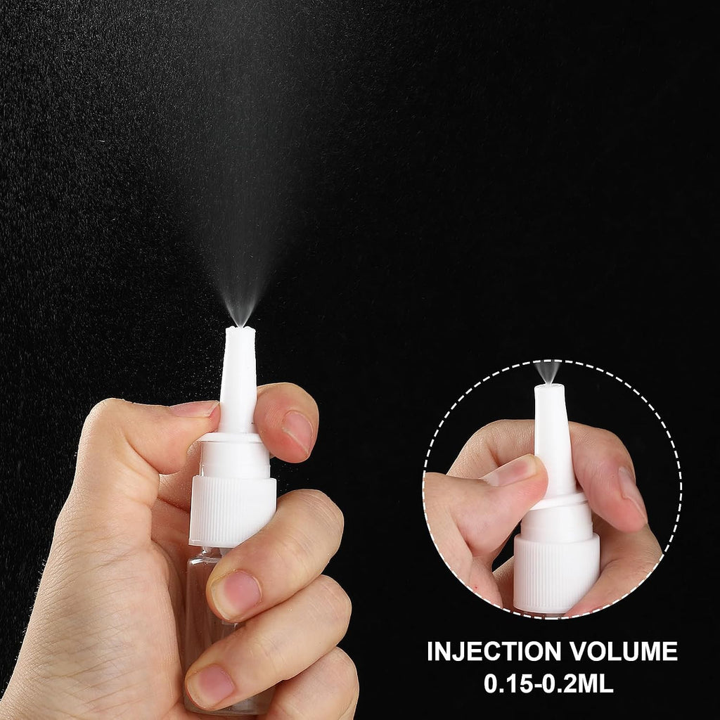 7 Pack 10ml Reusable Nasal Spray Bottles - Clear Small Empty Liquids Dispenser