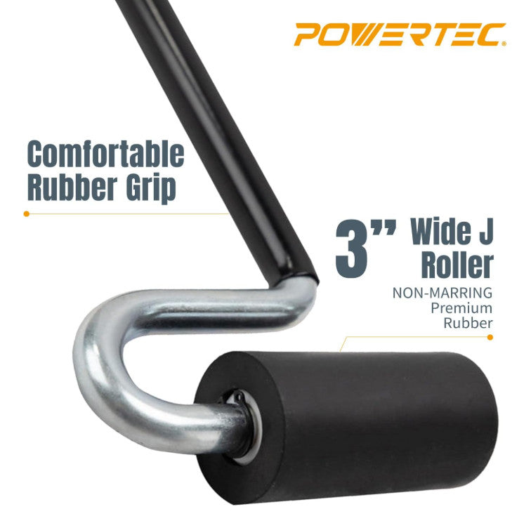 Long Handle J Roller Set for Laminating and Taping - 12 Inch, 2 Pieces with Rubber