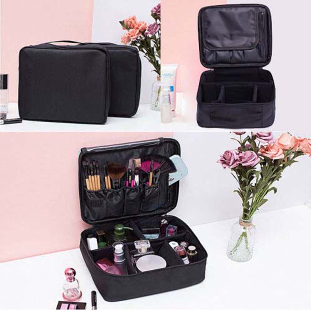 Travel Makeup Train Case Cosmetic Organizer with Waterproof Oxford Cloth