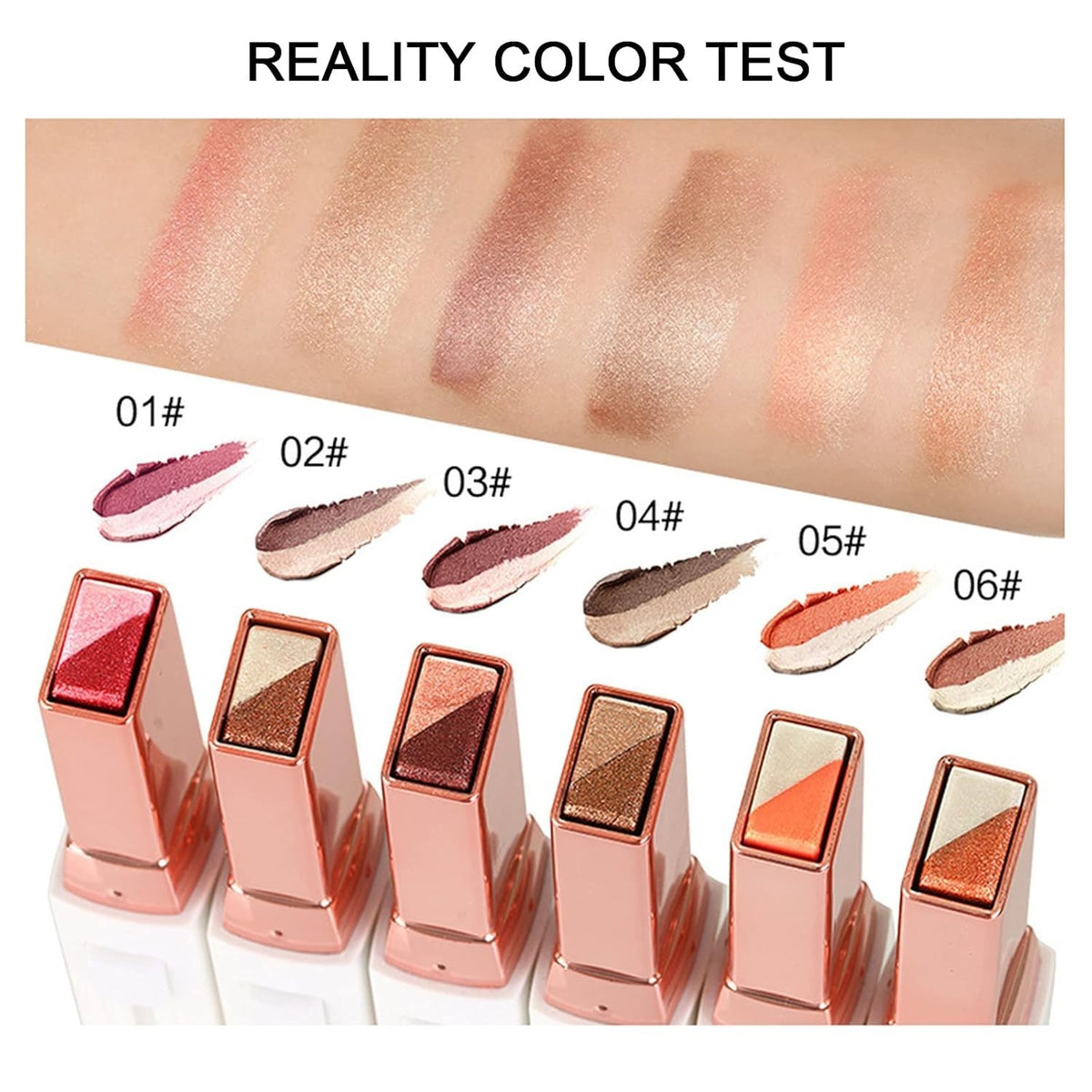 12-Color Glitter Eye Shadow Stick Set with Gradient & Waterproof Formula