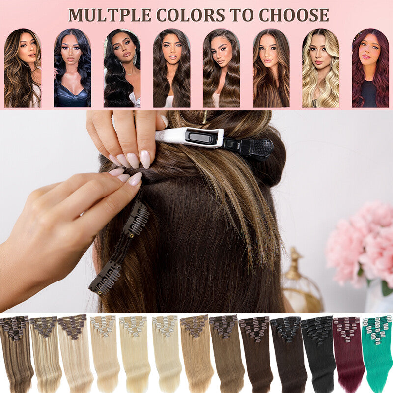 Thick Double Weft Clip-In Hair Extensions 100% Human Remy Full Head 170g