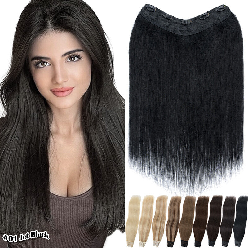 Clip-In Human Hair Extensions Full Head 3/4 Length Remy Hair, Multiple Colors & Lengths