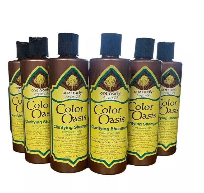 Argan Oil Clarifying Shampoo for Color-Treated Hair - Sulfate & Paraben Free, 6 x 350ML