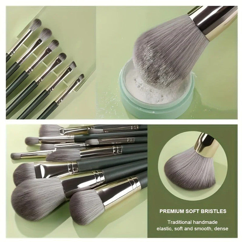14-Piece Makeup Brush Set - Professional Face & Eye Brushes