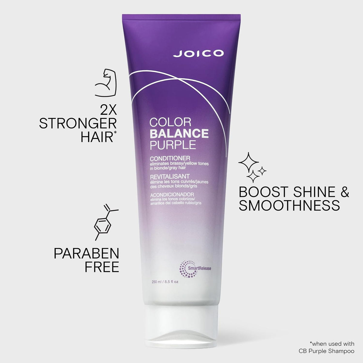 Purple Conditioner for Blonde Gray Hair with UV Protection & Rosehip Oil