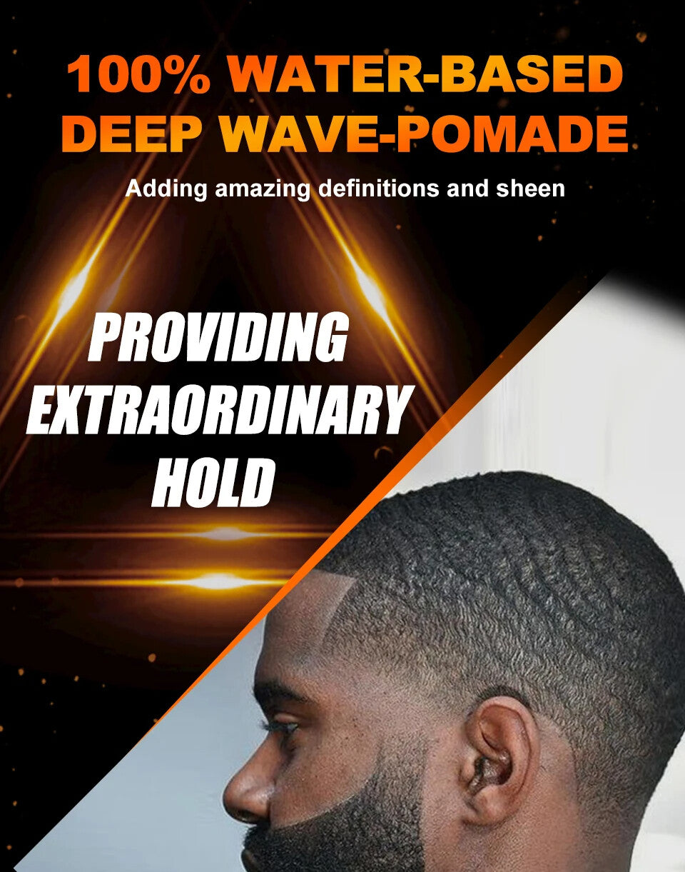 Natural Wave Control Pomade for Men - Strong Hold & Shine, 360 Waves Styling Clay