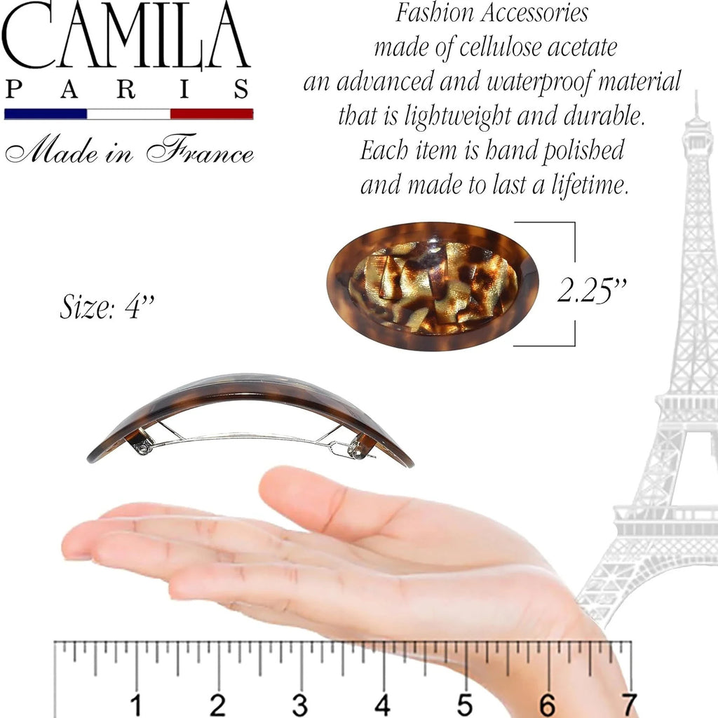 Oval Dual-Tone Handmade Hair Barrette for Women - Secure, Elegant Hair Accessory