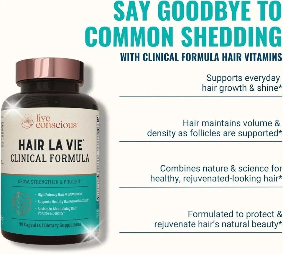 Hair La Vie Clinical Hair Vitamins with Biotin & Saw Palmetto - 2 Pack