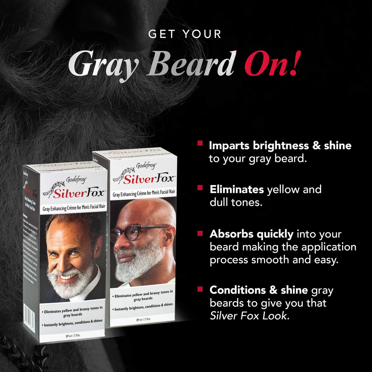 Men's Silver Beard Brightener for Ethnic Hair 3 oz - Dull Tone Eliminator