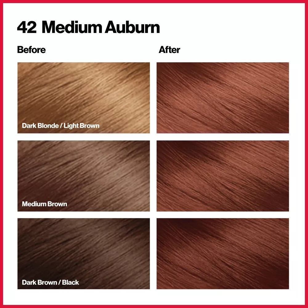 Revlon ColorSilk Hair Color Kit - 42 Medium Auburn, Pack of 6