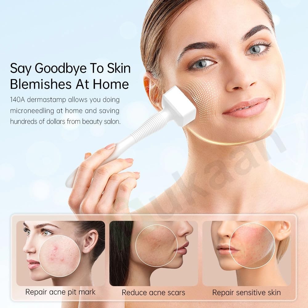 Microneedling Derma Stamp Kit for Hair & Beard Growth - Titanium 0-3mm
