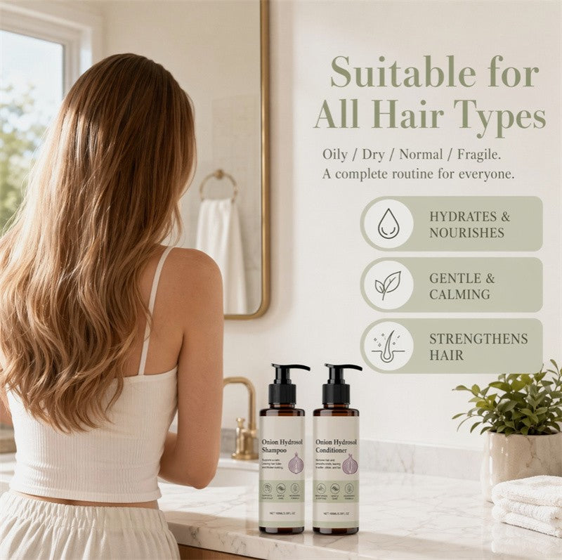 Onion Hydrosol Shampoo & Conditioner Set Natural Hair Care Deep Cleansing