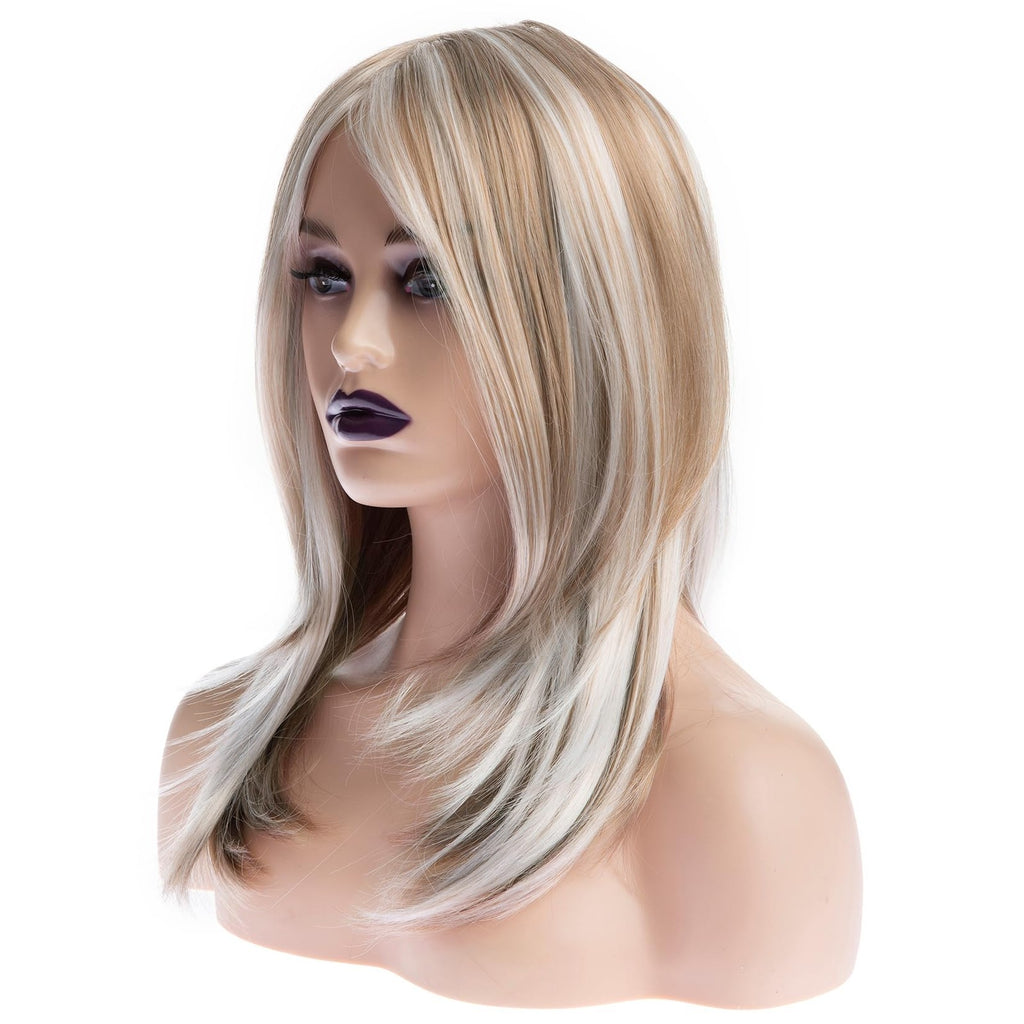 Long Blonde Wigs for Women 22.5 Inch Natural Straight Hair Cosplay Party