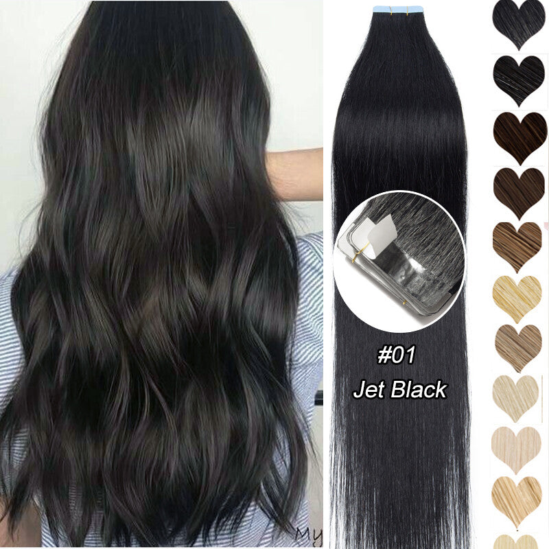 60PCS Thick Tape-In Hair Extensions - Remy Human Hair Skin Weft