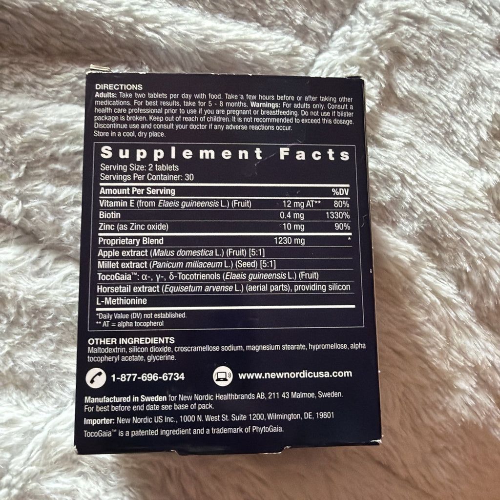 Hair Growth - 60 Tablets for Thicker Hair - New Nordic