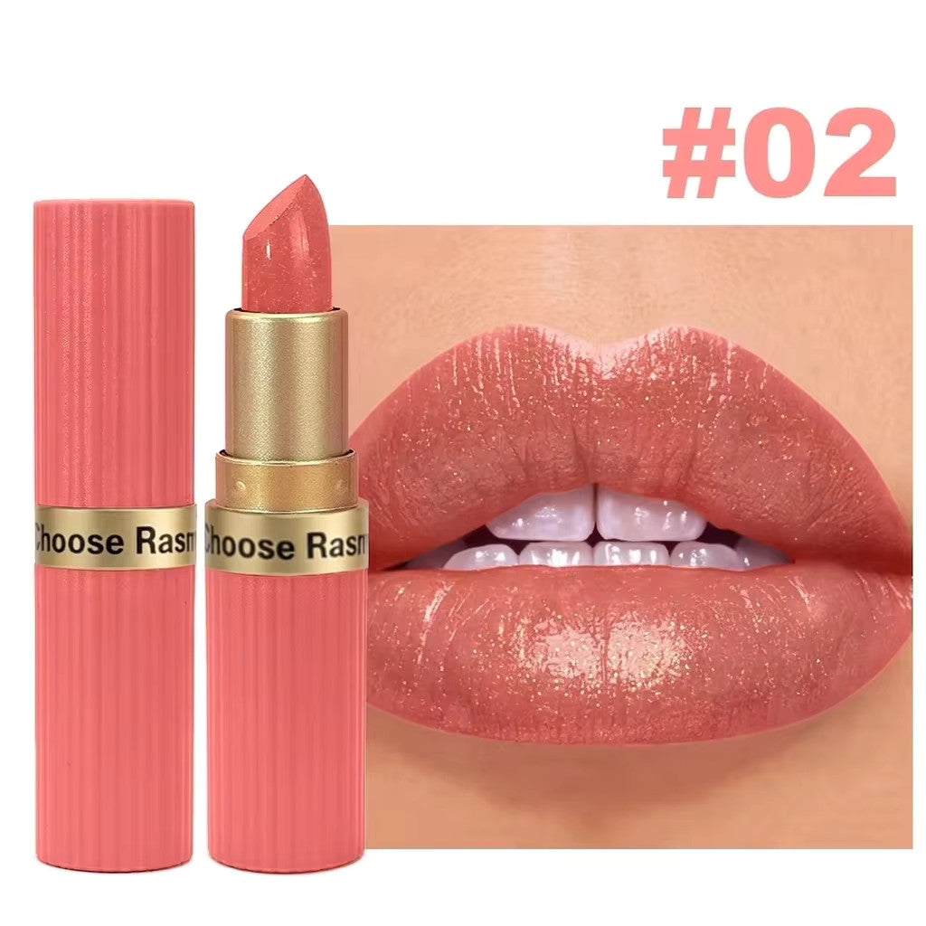 Pearlescent Pink Glitter Velvet Lipstick Waterproof Long Lasting Matte Lip Makeup