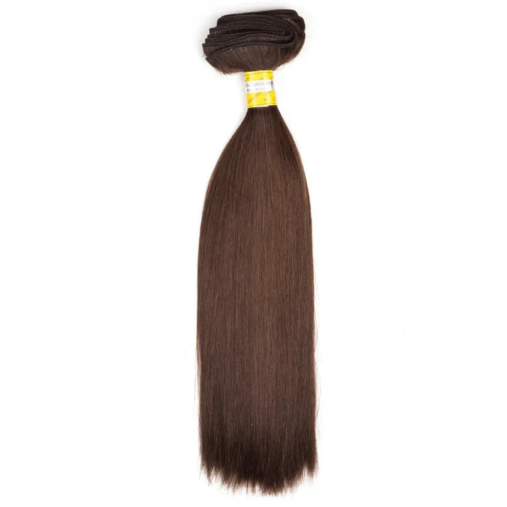 14-Inch Virgin Human Hair Extensions - Natural Yaky Texture, Color 4