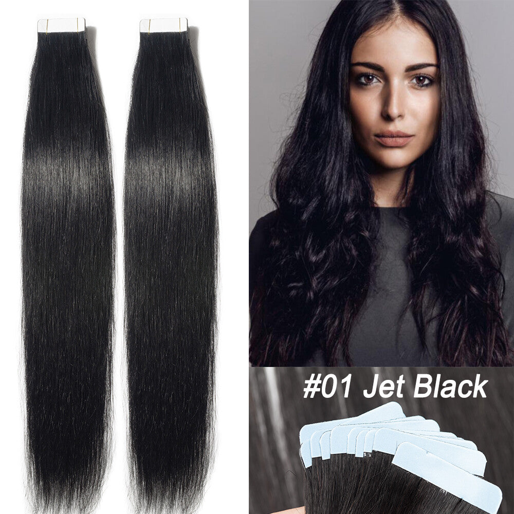 100% Human Hair Tape-In Extensions Full Head Body Wave & Straight Styles