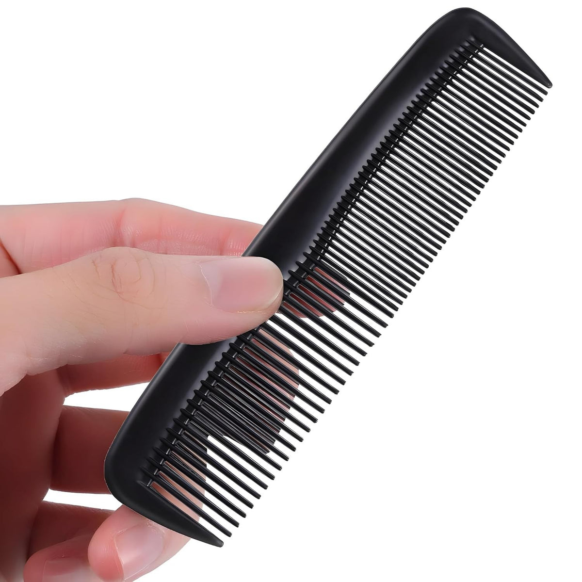 12 Pack Black Hair Combs - 5 Inch Dual-Bristle Styling Comb Set