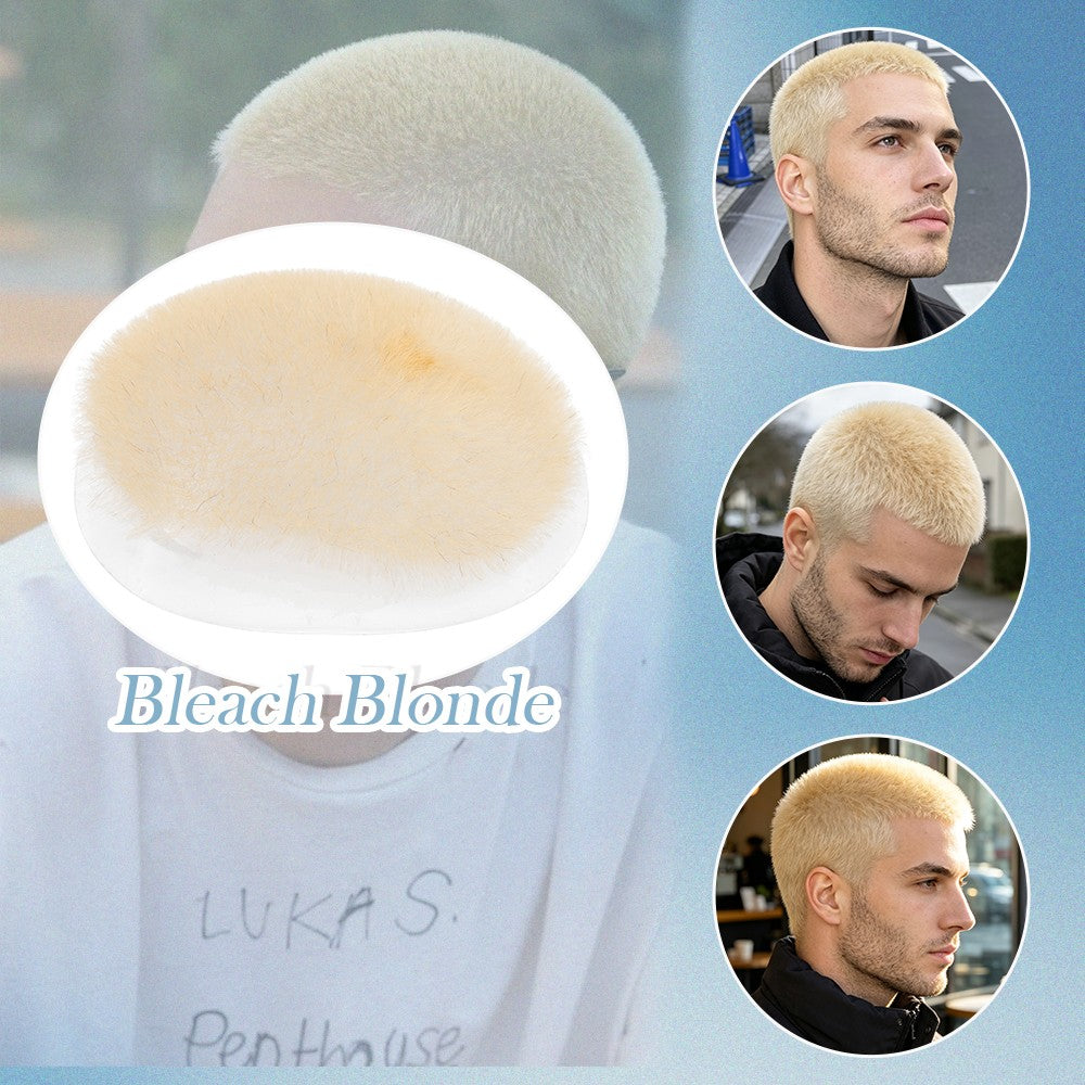 Men's Short Buzz Cut Toupee with Thin PU Skin Base - 100% Human Hair System