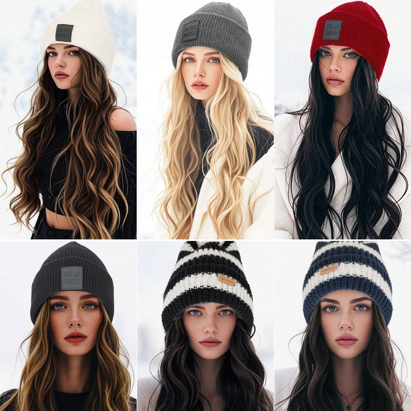 Multi-Color Synthetic Wavy & Straight Wig Baseball Cap Hat for Cosplay & Casual Wear