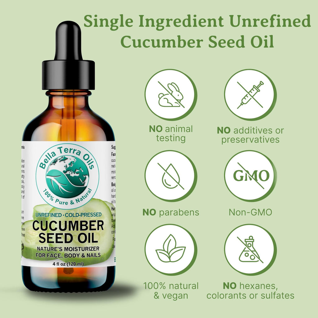Cucumber Seed Oil - Natural Skin Moisturizer & Radiance Booster 8 oz