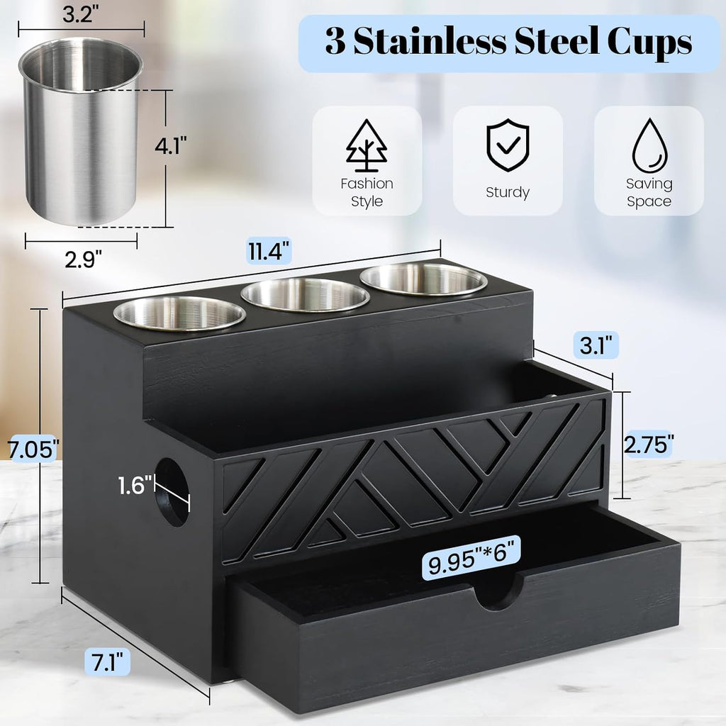 Hair Tool Organizer with Drawer and Wall Mount for Bathroom & Vanity