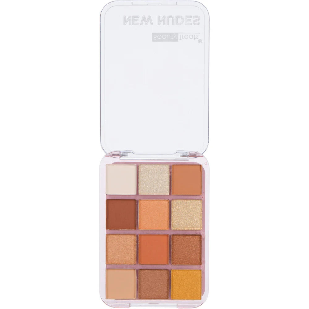 12-Color Eyeshadow Palette with Matte and Shimmery Shades - New Nudes