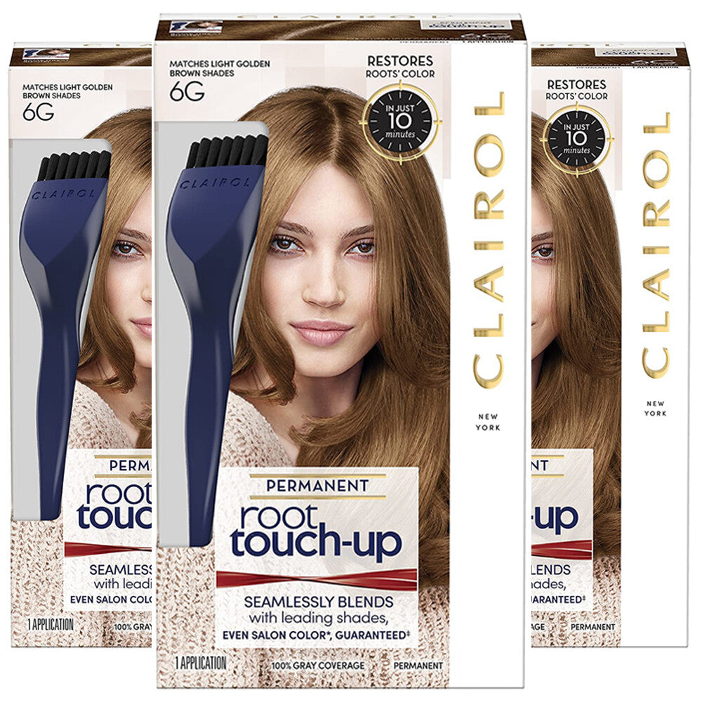 3-Pack Root Touch-Up Hair Color Kit Light Golden Brown 6G