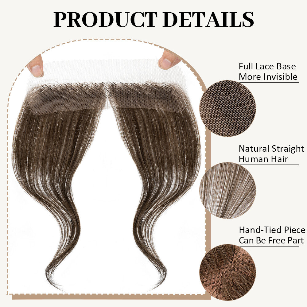 Human Hair Topper for Women Receding Hairline Full Lace Cover Up - Unbranded