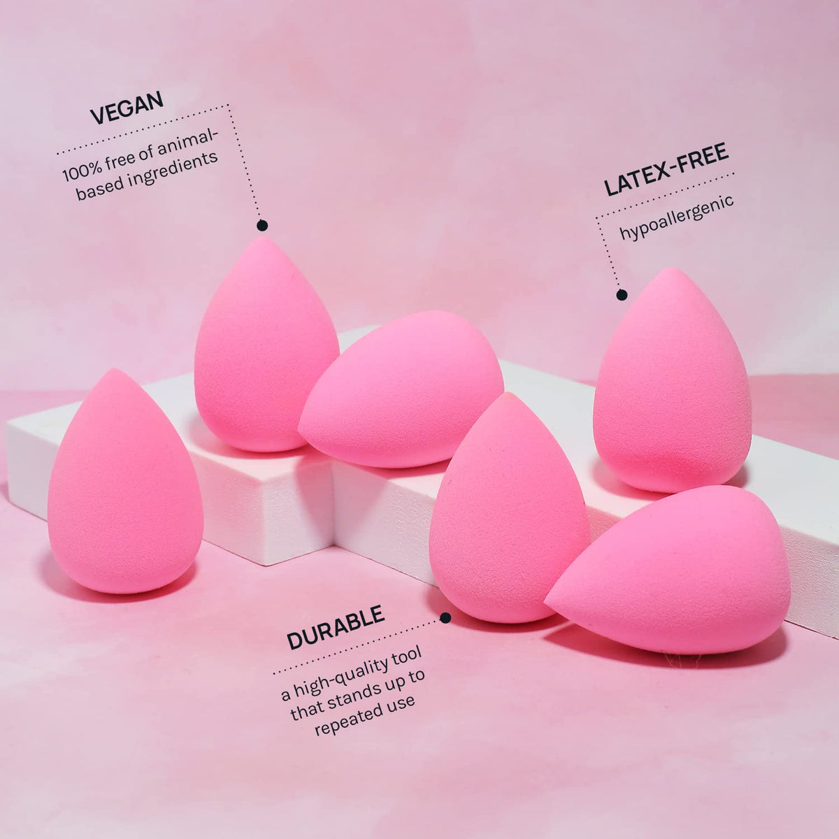Makeup Sponge Set Latex-Free High-Definition Blender 6 Pieces