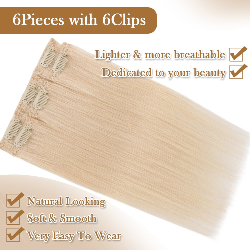 Clip-In Hair Extensions 100% Remy Human Hair - Multiple Colors & Lengths