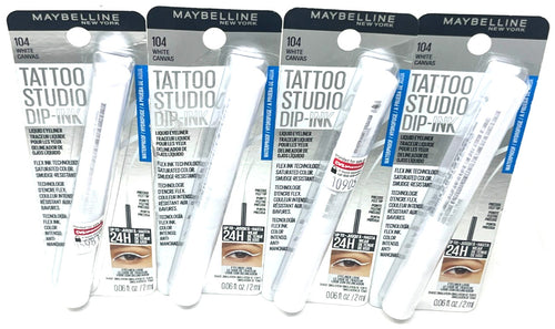 (4) Maybelline Tattoo Studio Dip-Ink Liquid Eyeliner Sealed 104 - White Canvas