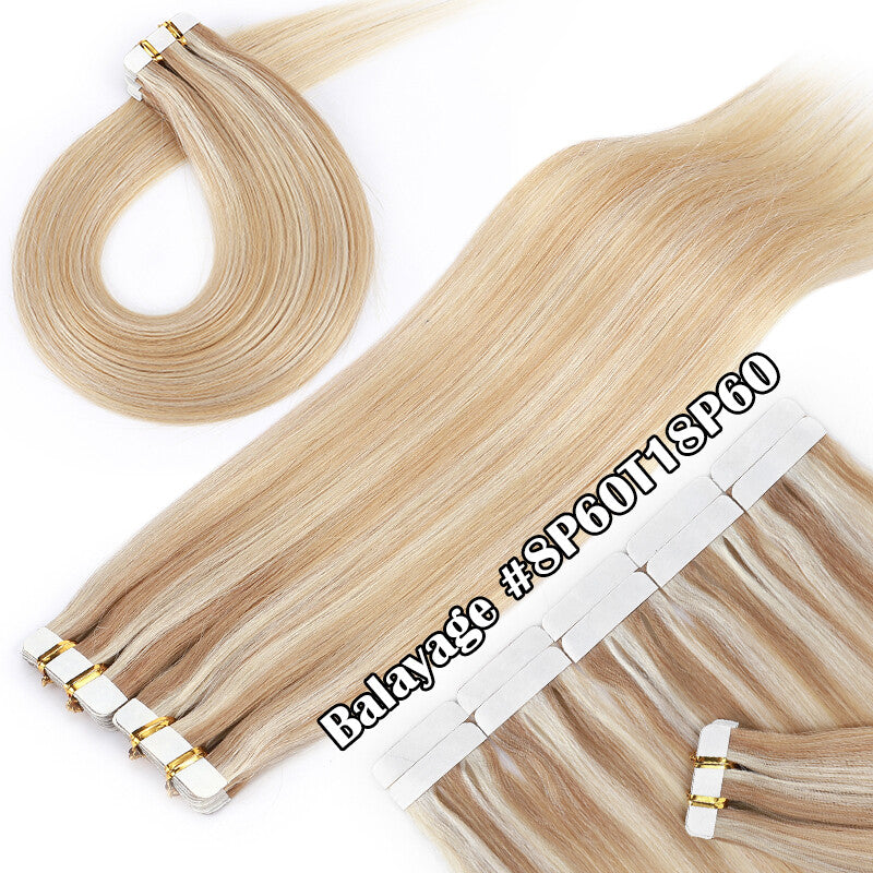 150g Thick Tape-In Human Hair Extensions - Remy Virgin Hair, 16-24 Inches
