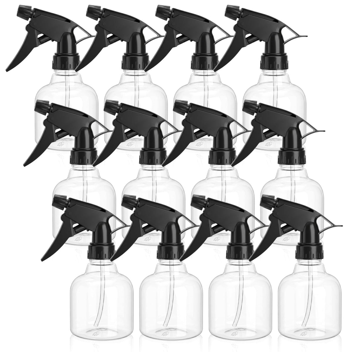 12 Pack 8 oz Empty Plastic Spray Bottles with Adjustable Trigger