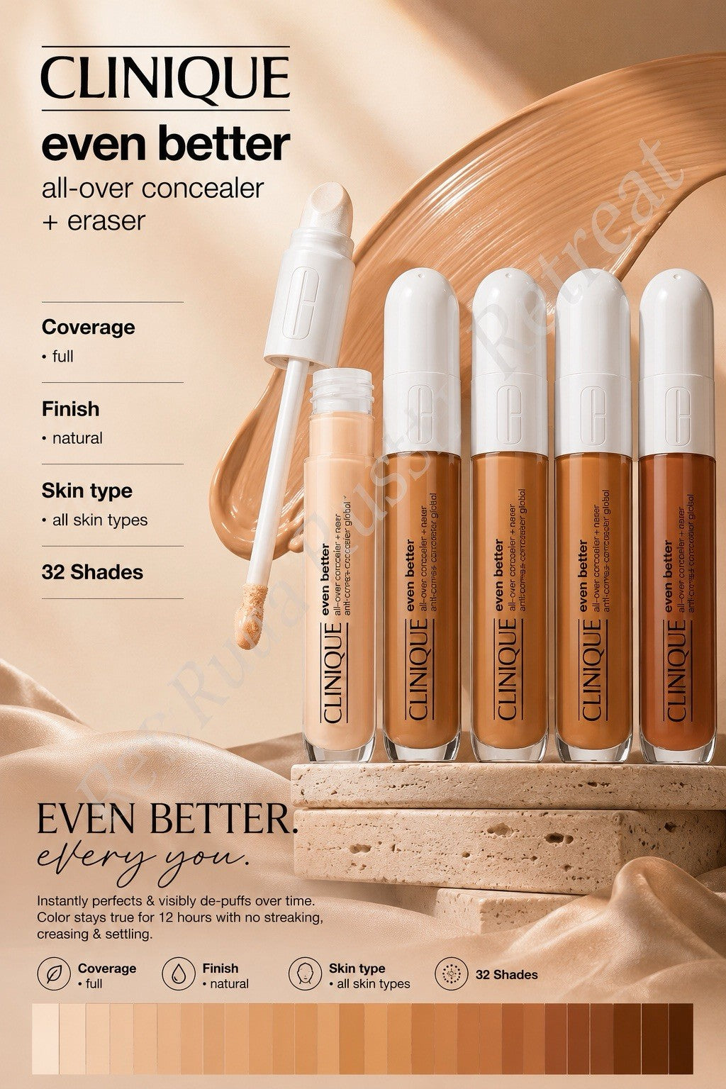 Concealer + Eraser, 0.2 oz, CN 74 Beige – Full Size, New